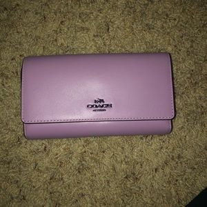 purple coach wallet/crossbody